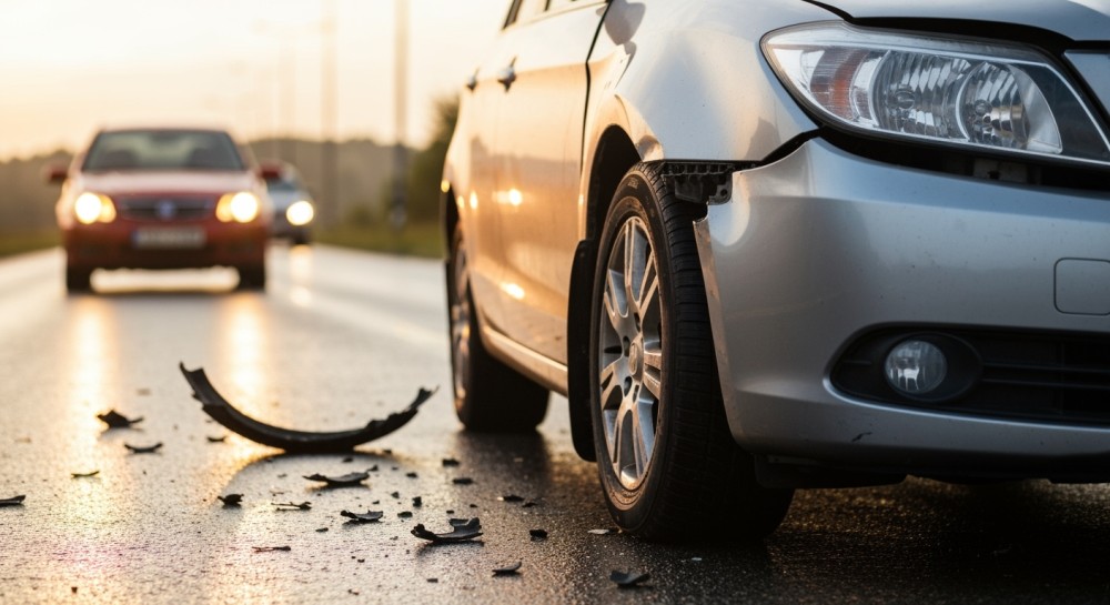 Kierująca peugeotem uderzyła w latarnię i przystanek, na szczęście nikt nie ucierpiał