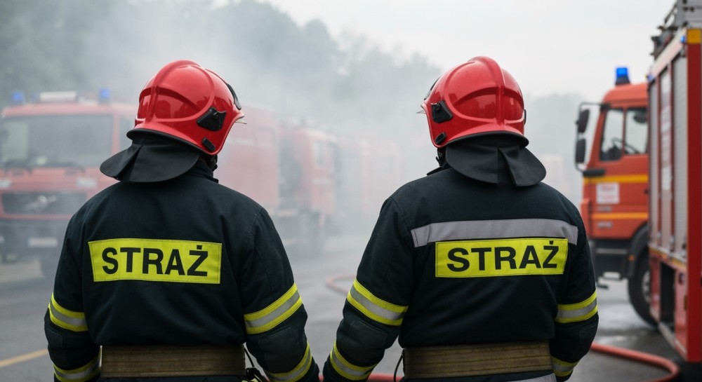 Kombajn w płomieniach na polu kukurydzy: Dramaticzne akcje strażaków w Lesznie